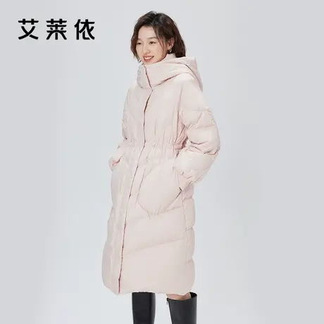 艾莱依立领连帽羽绒服2023新款高级感插肩袖加厚大口袋冬季外套女图片