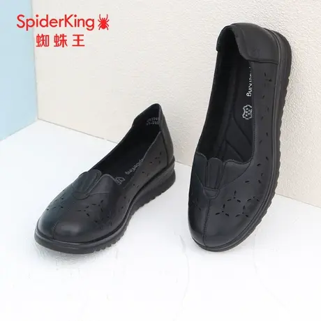 SPIDER KING/蜘蛛王洞洞鞋女真皮2023春夏商场新款妈妈老人鞋透气图片