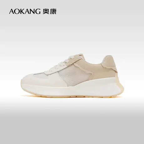 奥康女鞋 2023秋季新款增高运动休闲鞋渐变色系带百搭时尚女鞋潮商品大图