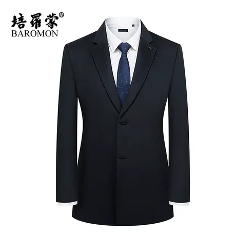 BAROMON/培罗蒙2023冬季新品绵羊毛保暖大衣男士商务休闲毛呢外套图片