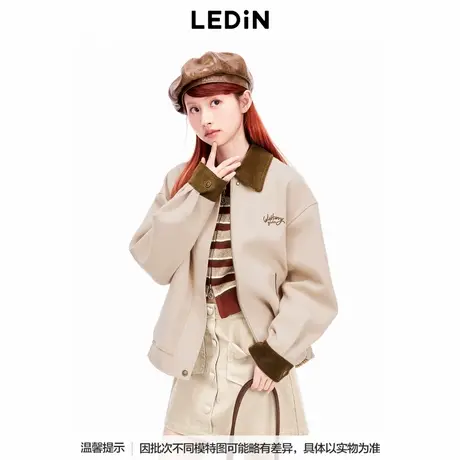 【商场同款】乐町冬季新款休闲领口撞色夹克外套C2BBE4114商品大图