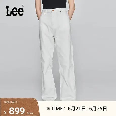 Lee商场同款25春夏新品429标准中腰直脚五袋款白色女休闲布裤潮图片