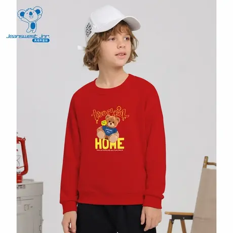 KD真维斯童装2025秋季新款男女童同款印花圆领长袖T恤卫衣图片