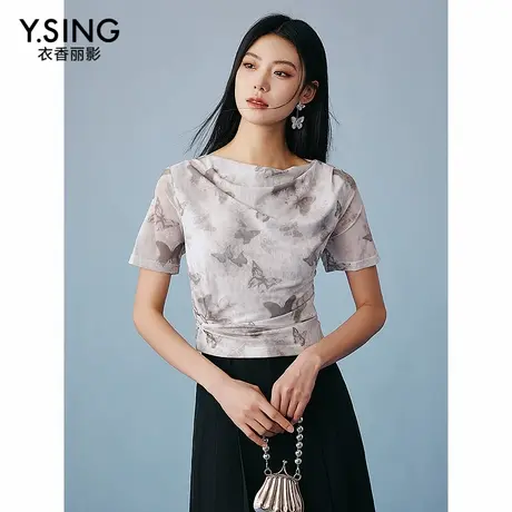 【直播】衣香丽影夏装纯欲风印花T恤女140681135商品大图