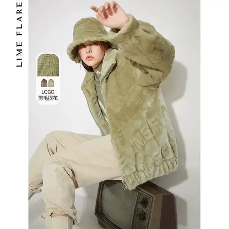 莱茵皮毛一体貂皮大衣短款大衣女保暖皮草外套轻商品大图