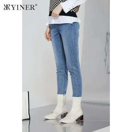 YINER音儿女装冬季弹力修身铅笔裤牛仔裤图片