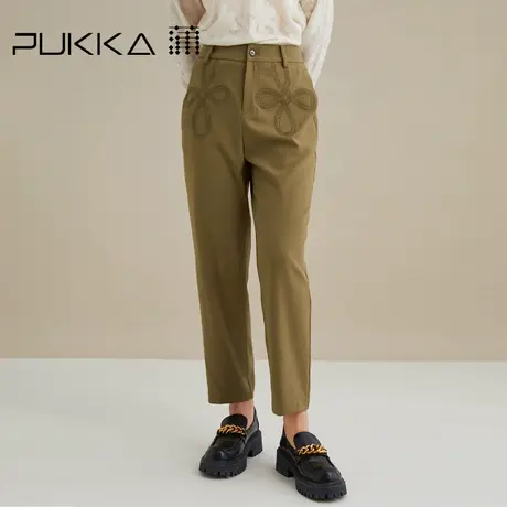 蒲PUKKA 秋季修身款裤子 休闲裤直筒女长裤商场同款商品大图
