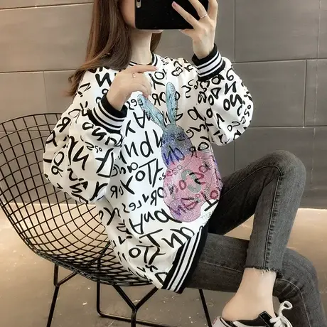 卫衣2024年新款女装韩版春秋季春款春装宽松女士薄款上衣外套爆款商品大图