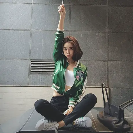 短外套棒球服女2021春秋新款刺绣休闲百搭夹克宽松学生短款外套潮商品大图