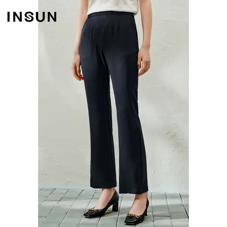 INSUN恩裳线上专选夏季垂感微喇直筒休闲裤图片