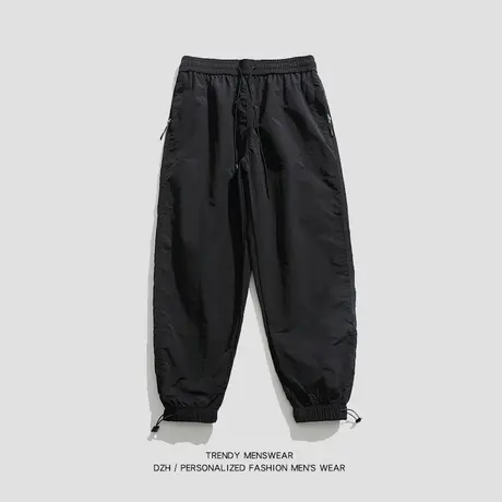 男士黑色裤子男夏季薄款2023年新款束脚运动裤百搭休闲长裤速干裤商品大图