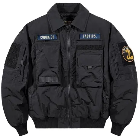 VIP翻领飞行员夹克男秋冬加厚棉衣美式复古棒球服多口袋工装外套商品大图