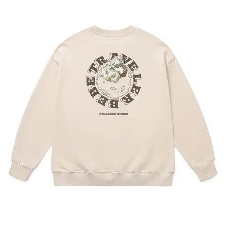 美式日系国潮卫衣男女中性款可爱猫猫宇航员长袖bf纯棉阔版上衣冬商品大图