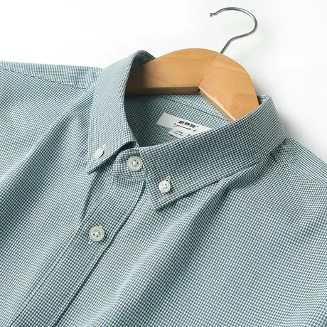 格慕施秋季纯棉长袖衬衫男士中青年格纹大码宽松男装商务休闲衬衣图片