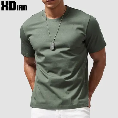 续点「280G重磅」宽松短袖t恤男士纯棉白色半袖上衣夏季纯色体恤图片