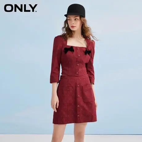 【CC家居控】ONLY夏季时尚蝴蝶结小熊印花短款套装连衣裙女图片
