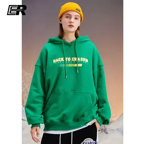 ER连帽卫衣2022秋季新款休闲宽松套头帽衫男女同款抽绳情侣装外套图片