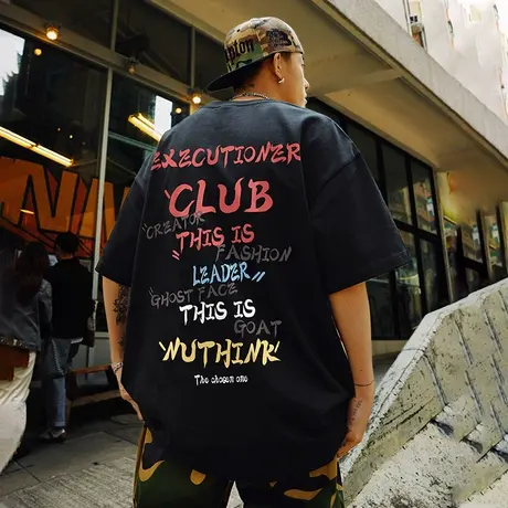 Nuthink美式街头字母T恤男潮宽松潮牌短袖大码情侣半袖上衣春季商品大图