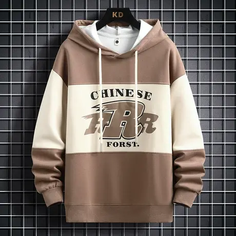 美式320g重磅长袖t恤男秋季宽松厚实不透打底衫纯色纯棉圆领卫衣商品大图