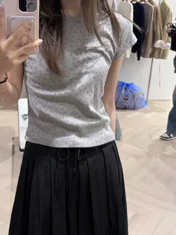 2024夏季新款韩国东大门可爱百搭碎花打底短袖t恤女半袖洋气上衣商品大图