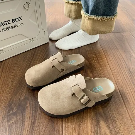 2024网红爆款半拖高级感包头拖鞋女外穿百搭一脚蹬厚底勃肯鞋凉拖商品大图