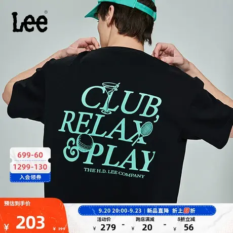Lee商场同款23新品舒适版印花口袋多色男短袖T恤LMT0045144DR图片