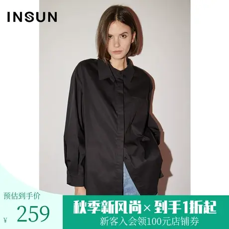 恩裳COVER初春秋舒适匹马棉经典可脱翻领休闲百搭显瘦衬衫商品大图