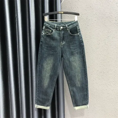 2023秋季新款老爹牛仔裤女时尚洋气弹力水洗百搭宽松休闲哈伦垮裤商品大图