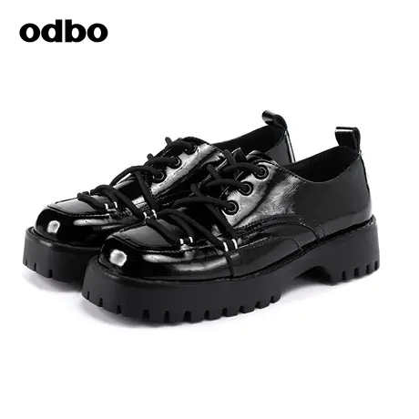 odbo/欧迪比欧专柜同款设计师品牌厚底高跟皮鞋休闲鞋商品大图