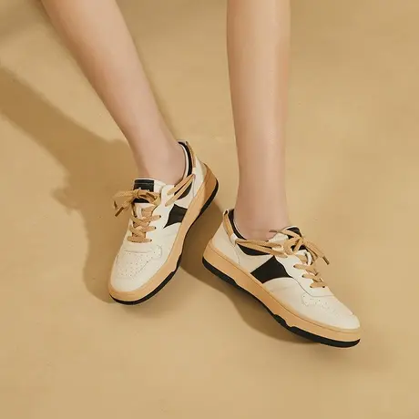 exull/依思Q乐福鞋女2024春秋新款女鞋一脚蹬中口单鞋黑色小皮鞋商品大图