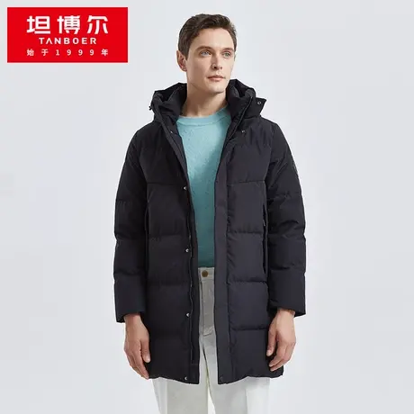 坦博尔羽绒服男士中长款连帽商务时尚秋冬外套TA211751商品大图