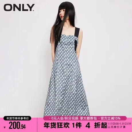 ONLY2023夏季新款时尚气质字母满印中长款连衣裙女|123207014图片