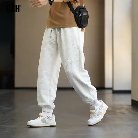 男士白色束脚卫裤男秋季潮牌男裤宽松哈伦裤运动裤休闲裤2023新款商品大图