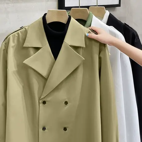 英伦学院风工装外套男士春秋季2023新款大码宽松秋装休闲夹克潮流图片