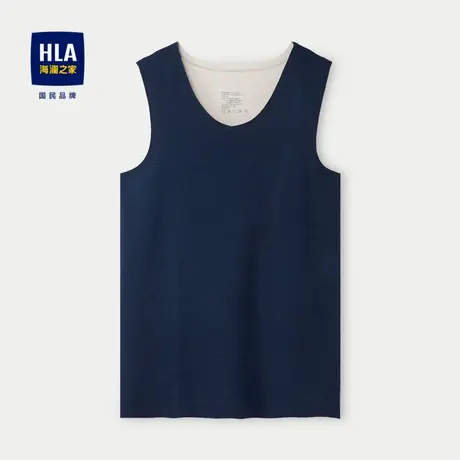 HLA/海澜之家含羊毛内衣背心24新含莱赛尔双面拉毛保暖纯色背心男商品大图