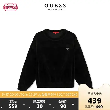 GUESS23年新款秋女士套头圆领经典三角标logo卫衣-Q2BQ34R2Q41图片