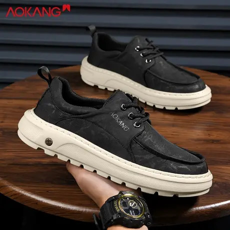 奥康春季鞋子男款2026新款正装休闲鞋男软底舒适板鞋男款潮流布鞋图片