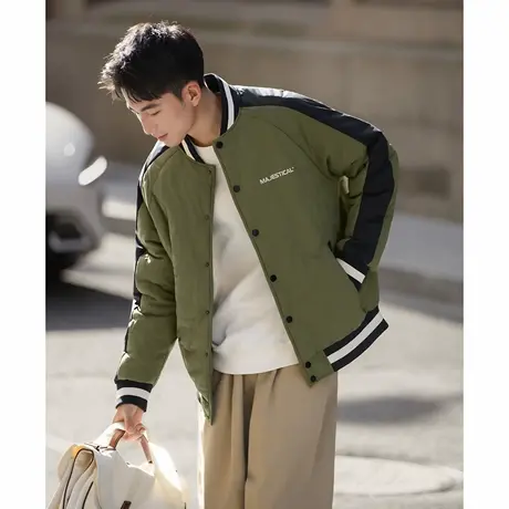 唐狮秋冬新款棉衣男棒球领拼接运动棉服夹棉外套加厚保暖防寒TUTA图片