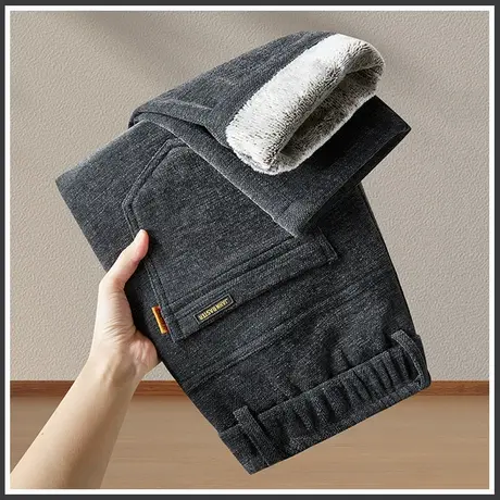 男士加绒加厚商务正装西裤冬季2023年新款抗寒保暖休闲裤子秋冬款商品大图