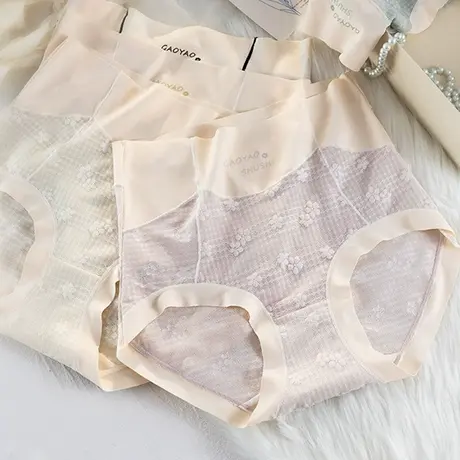 高腰收腹内裤女士无痕蕾丝性感透气纯棉抗菌裆提臀大码短裤夏2023商品大图