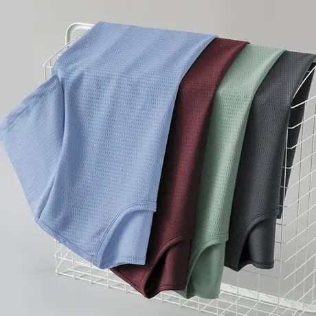 男士短袖t恤夏季薄款网眼镂空运动上衣服速干冰丝冰感半袖体恤衫商品大图