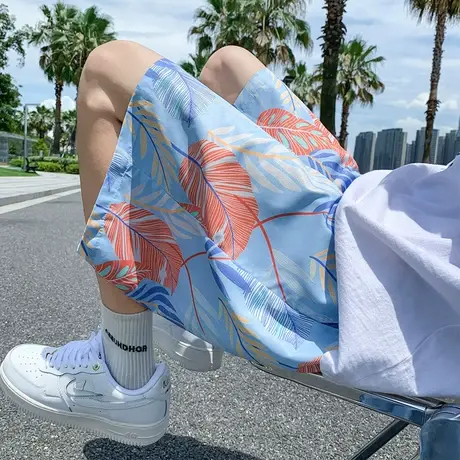 沙滩裤男夏季薄款速干短裤宽松外穿可下水泳裤休闲五分潮牌大裤衩商品大图