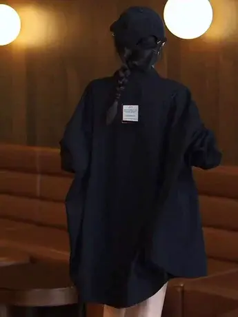 薄款休闲外套女2023春秋季新款小个子宽松设计感小众水洗衬衫上衣商品大图