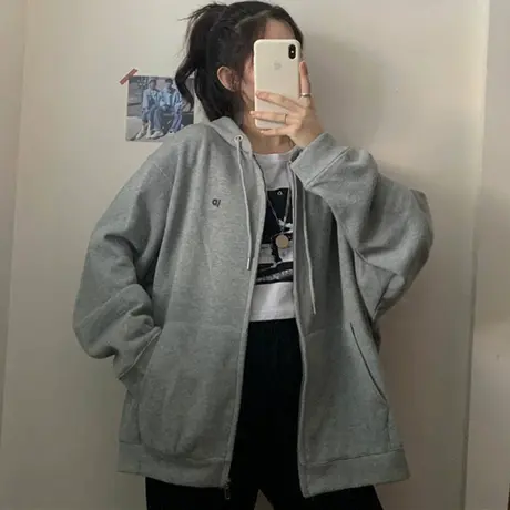 waitmore卫衣女2020初秋宽松韩版潮ins连帽上衣bf慵懒风外套洋气商品大图