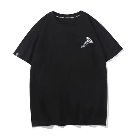 秀洛赛博朋克风衣服宽松TEE短袖T恤男装春夏金属螺丝图案印花潮牌商品大图