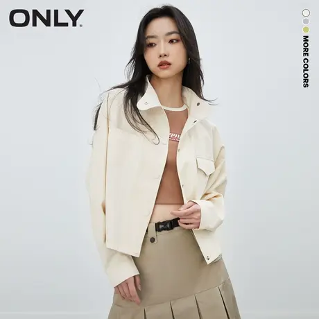 ONLY奥莱春季新款时尚百搭宽松蝙蝠袖立领短款外套女商品大图