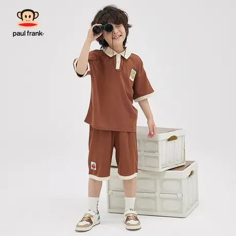 大嘴猴童装男童短袖POLO衫套装2023年夏季新品半袖中大儿童套装商品大图