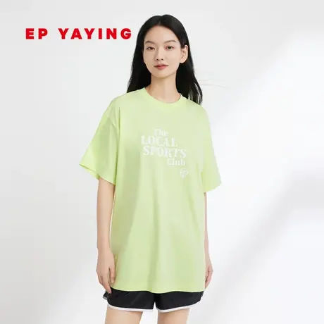 EP YAYING雅莹女装 时尚中长款字母印花T恤 2023秋冬新款5301A图片