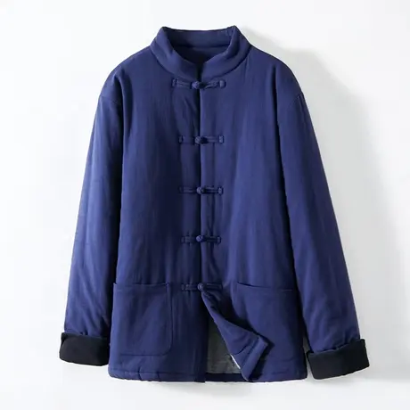 棉衣男款冬季立领棉服中国风男装中式唐装中老年外套加厚棉袄休闲图片