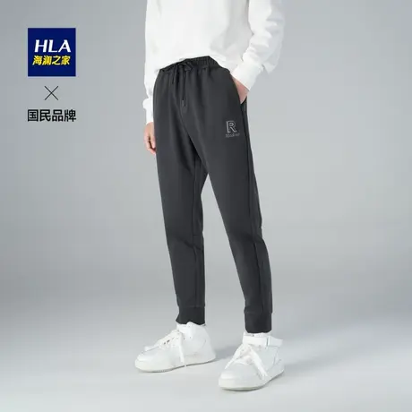 HLA/海澜之家束脚卫裤秋冬季新款弹力星空呢柔软松紧腰休闲裤男商品大图